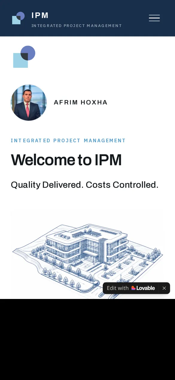 Startseite von IPM auf dem Smartphone